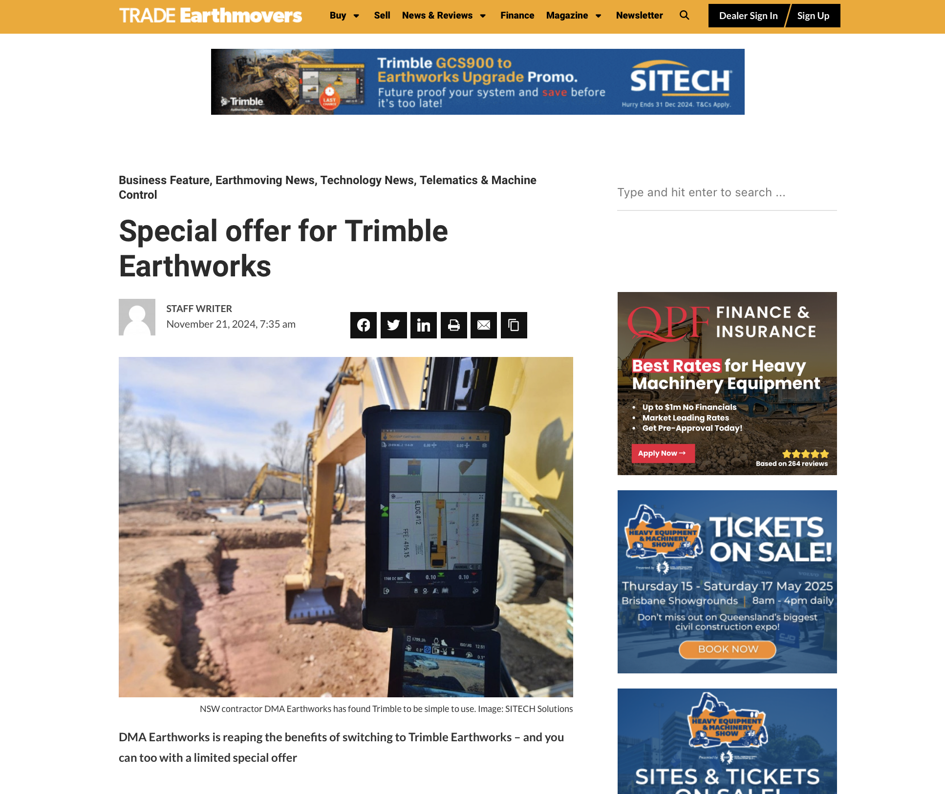 DMA Earthworks Gains Faster, Smarter Operations with Trimble Earthworks and SITECH Support-1